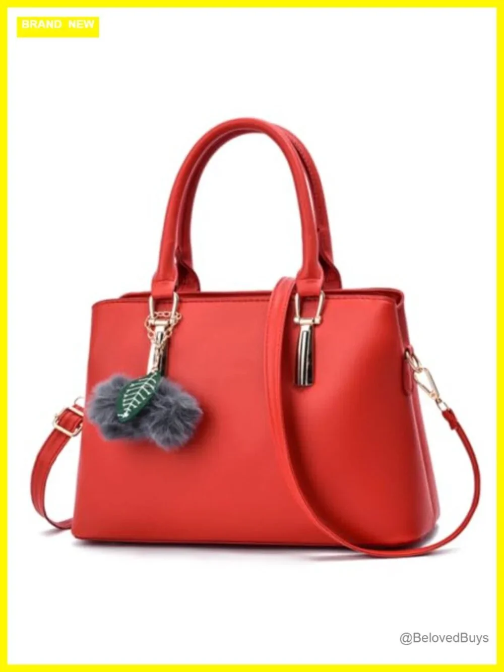 Faux Leather Tote Shoulder Bag Crossbody Purse with Removable Strap